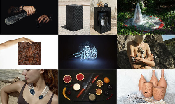 collage with nine images of craft products