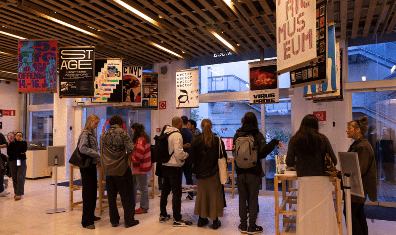 Visitors of the TDC 70 exhibition at IED Barcelona
