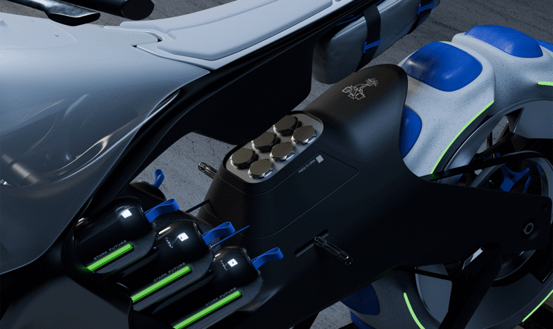 Off-road motorcycle suspension detail