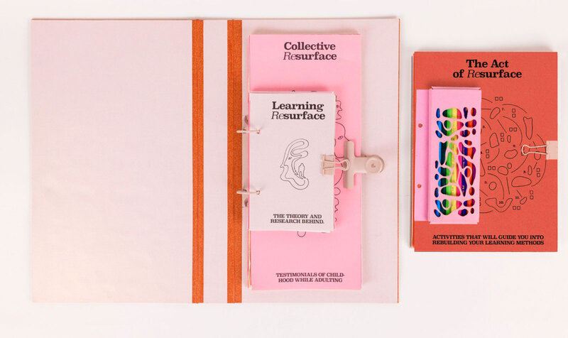 Several pink notebooks of different sizes open on a white background
