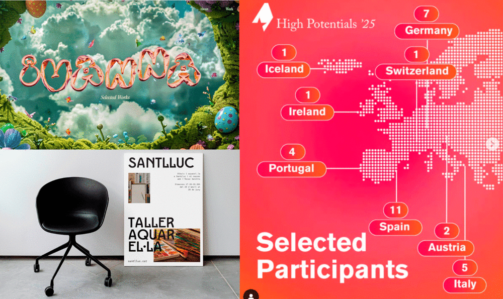 Two visual arts projects from IED Barcelona, along with the High Potentials program poster