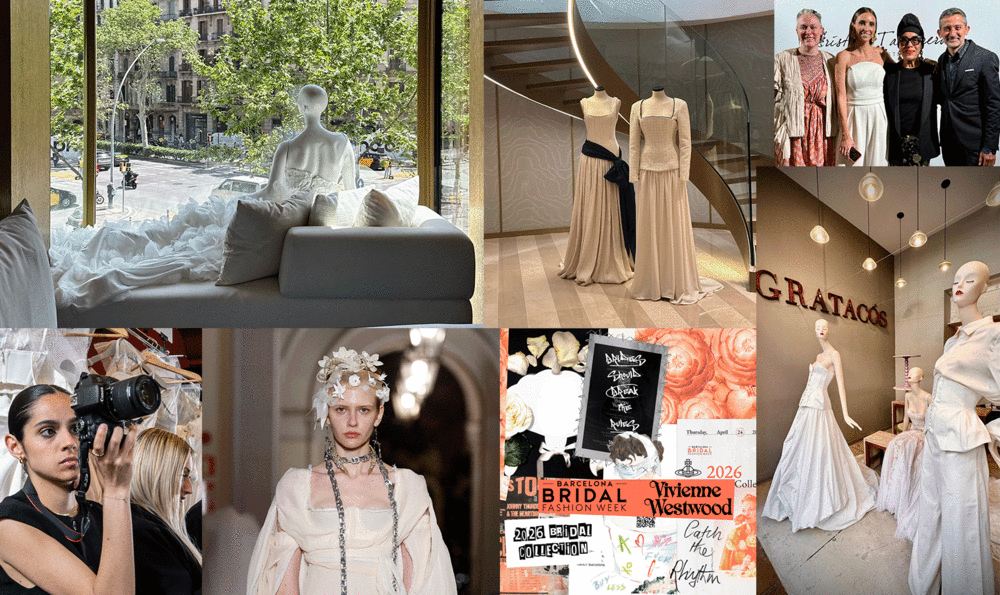 Bridal fashion design photo collage