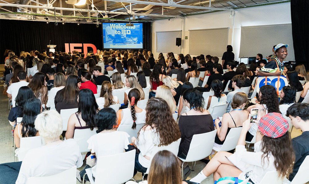 Crowded stalls of an auditorium