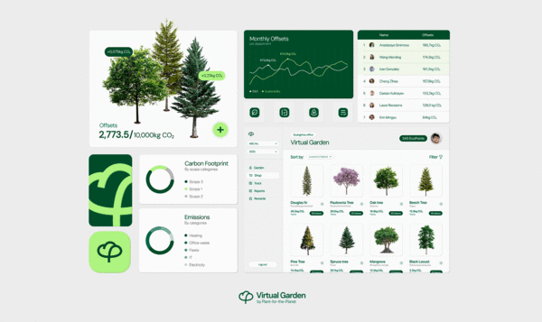 Various graphics and images of trees on a wallpaper