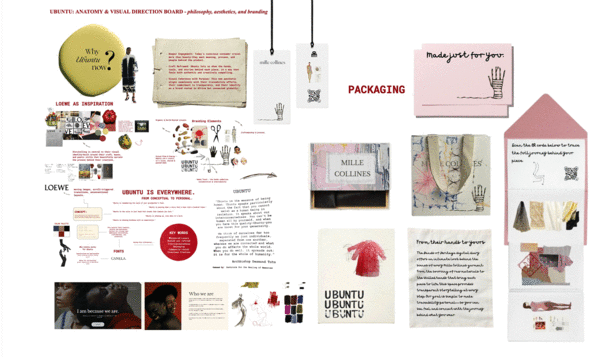 Collage with fabric clippings, newspapers and images